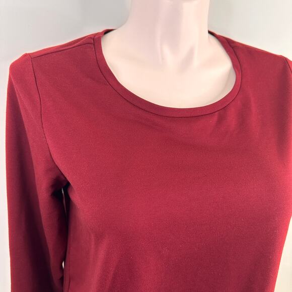 Torrid Active Maroon Long Sleeve Side Tie Soft Blouse Size 0 / 12 / Large - Picture 7 of 7